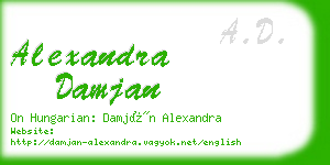 alexandra damjan business card
